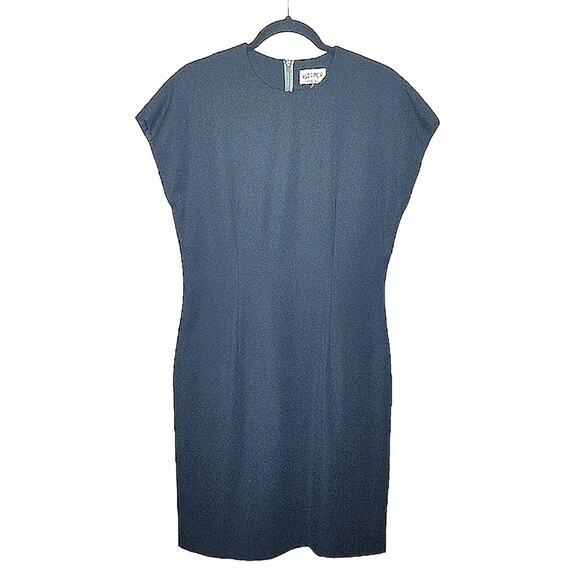 Kasper for A.S.L. Black Shift Vintage Dress with Cap Sleeves Size 12 - Picture 2 of 8